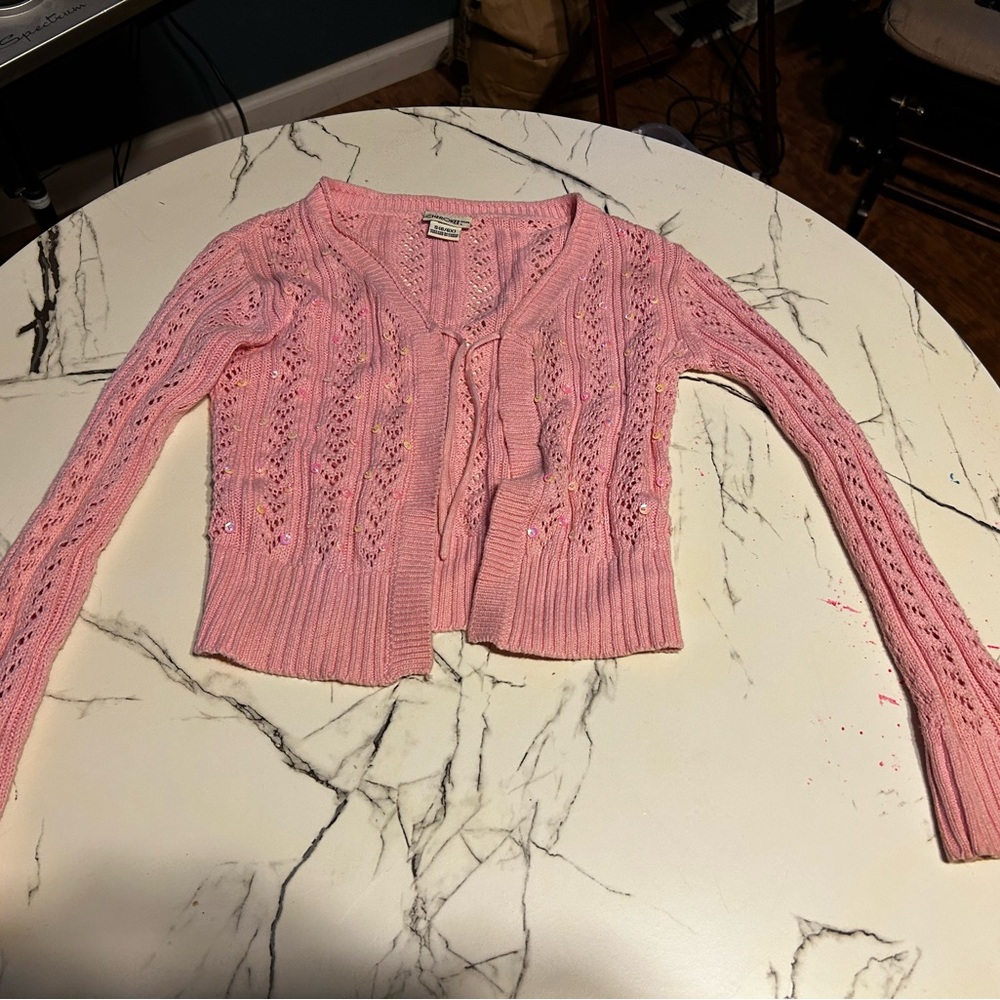 Pink Eyelet sweater